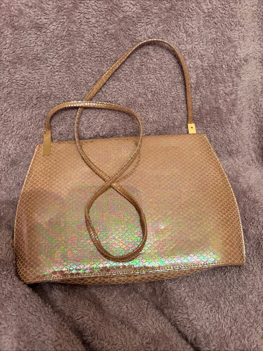 Vintage DESIREE Iridescent Bag with Textured Finish 80s